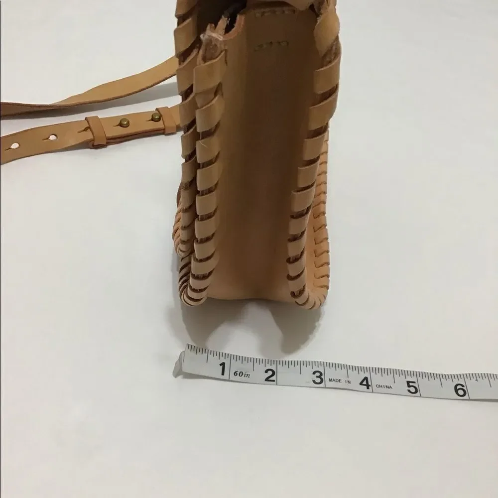 Madewell Leather Whip Stitch Natural Crossbody Bag